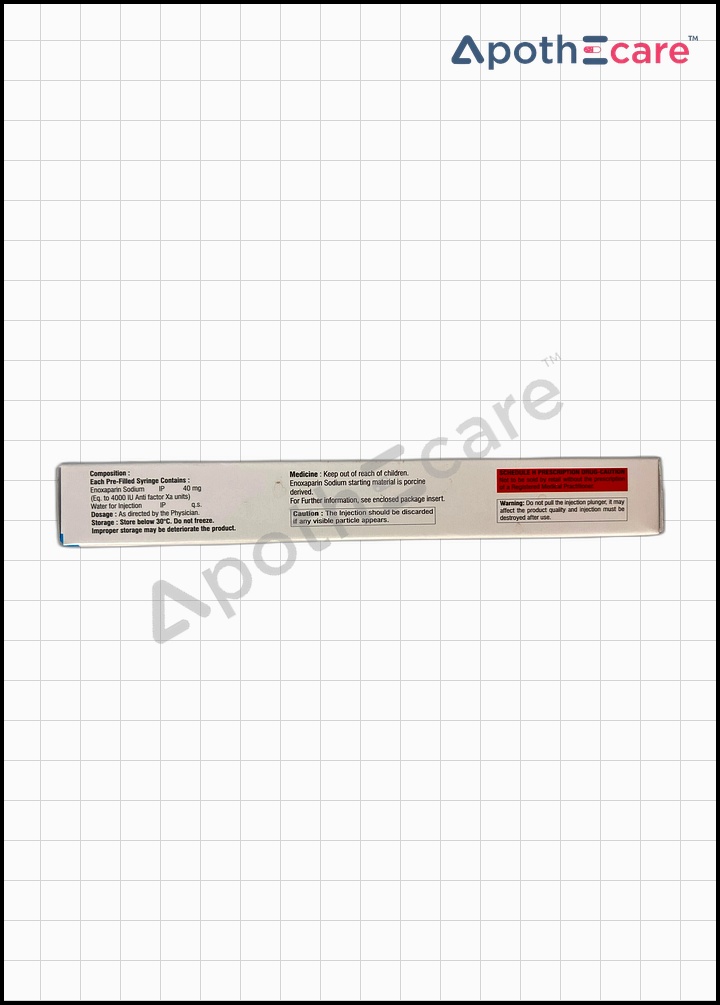 Bionoxapar 40mg Injection, used as an anticoagulant to prevent and treat blood clots.