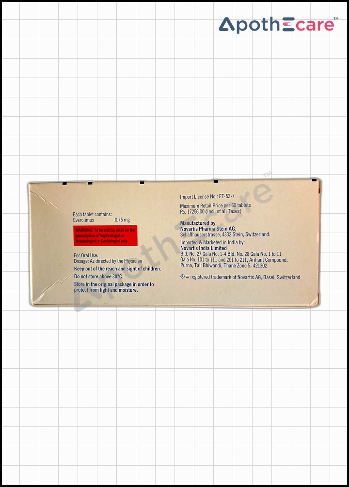 Certican 0.75mg Tablet, is used to treat cancer.