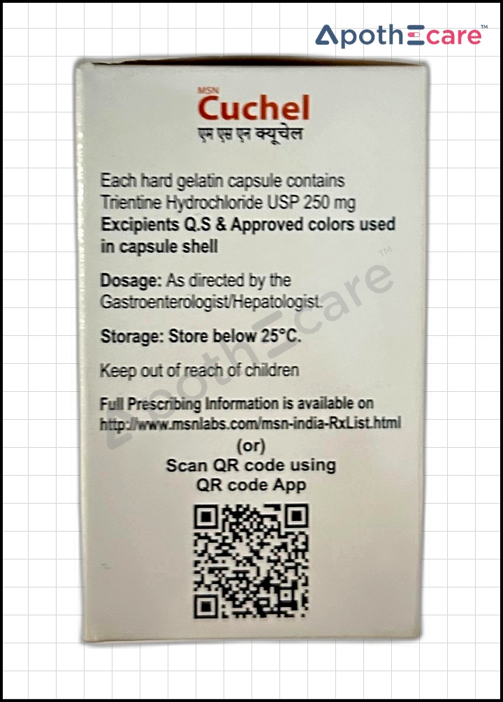 Cuchel 250mg Capsule, a copper-chelating agent used to treat Wilson's disease.
