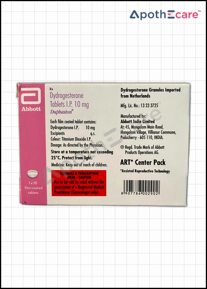 Duphaston Tablet, used for the treatment of menstrual disorders.