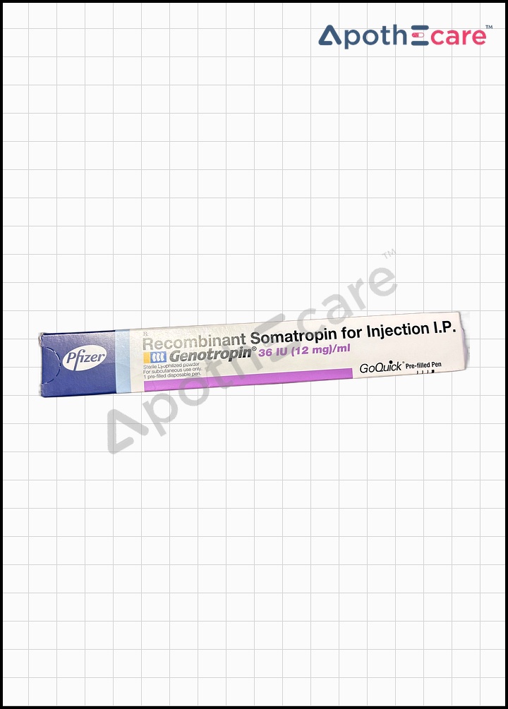 Genotropin 36IU Injection, It is primarily used to treat growth hormone deficiency in both children and adults.