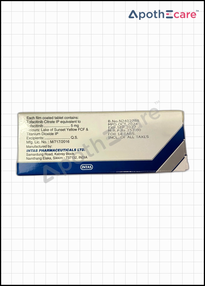 Intajac 5mg Tablet, used primarily for treating certain autoimmune diseases.