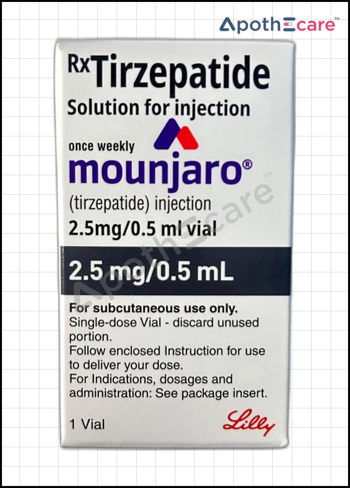 Mounjaro 2.5mg Injection, a dual GIP and GLP-1 receptor agonist used for type 2 diabetes management