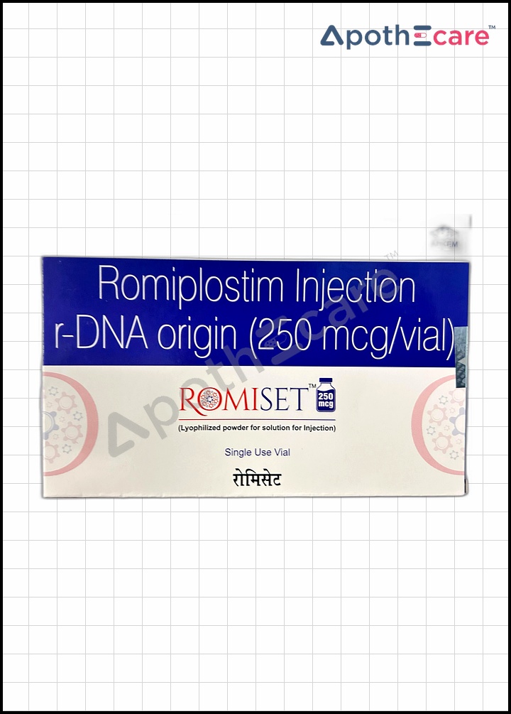 Romiset 250mcg Injection, is a thrombopoietin receptor agonist used primarily to treat thrombocytopenia