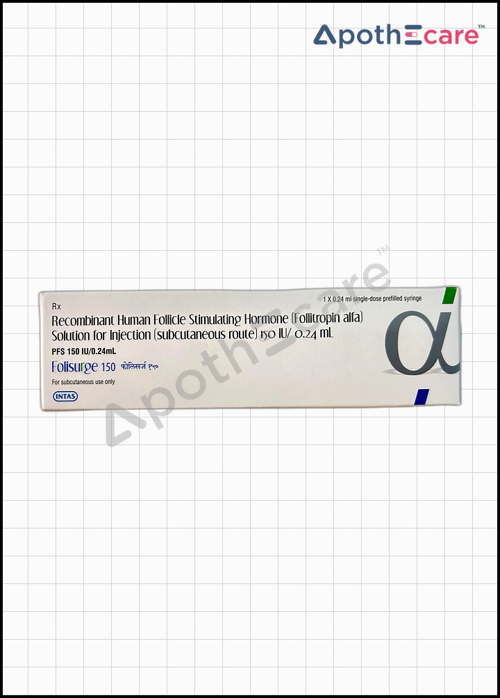 Folisurge 150IU Injection,  which is commonly used in fertility treatments.