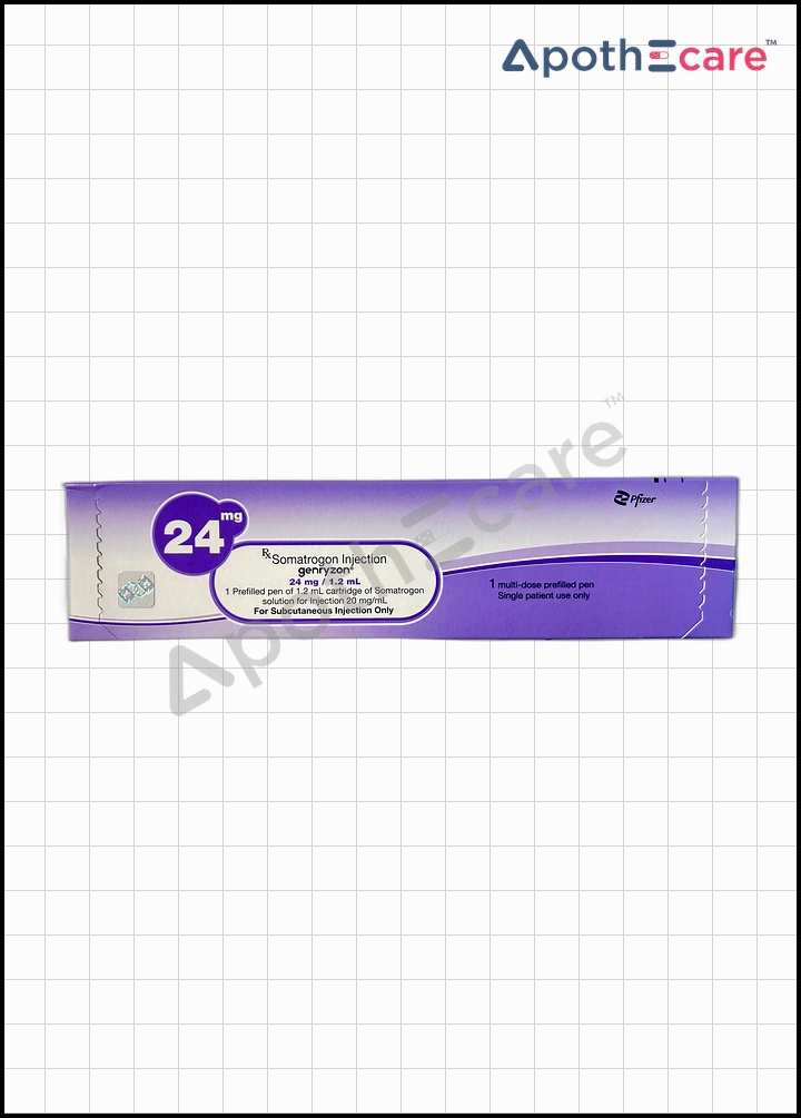 Genryzon 24mg Injection, used in the treatment of growth hormone deficiency in children and adolescents.