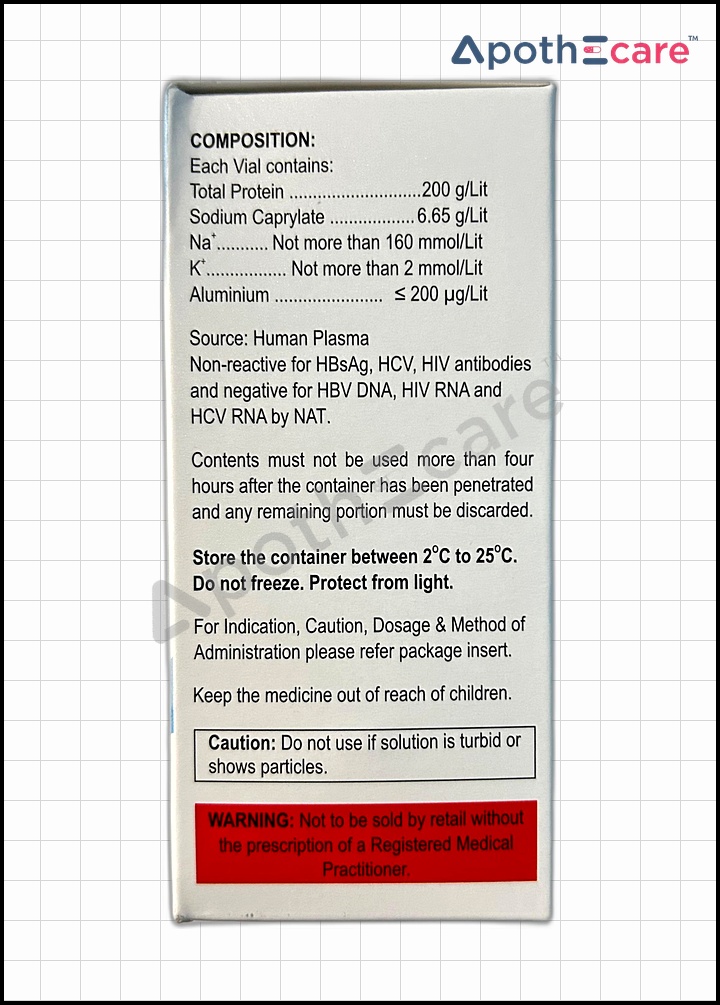ProAlb 20% Injection, It is used to treat hypoalbuminemia.