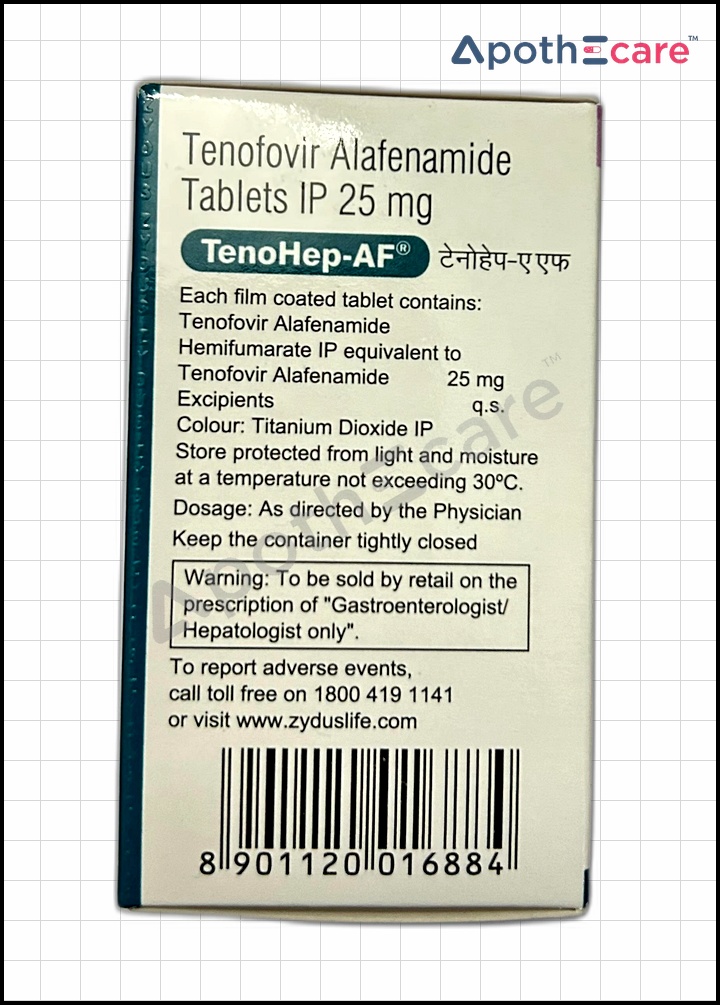 Tenohep AF 25mg Tablet, is used for the treatment of chronic hepatitis B and HIV infection.