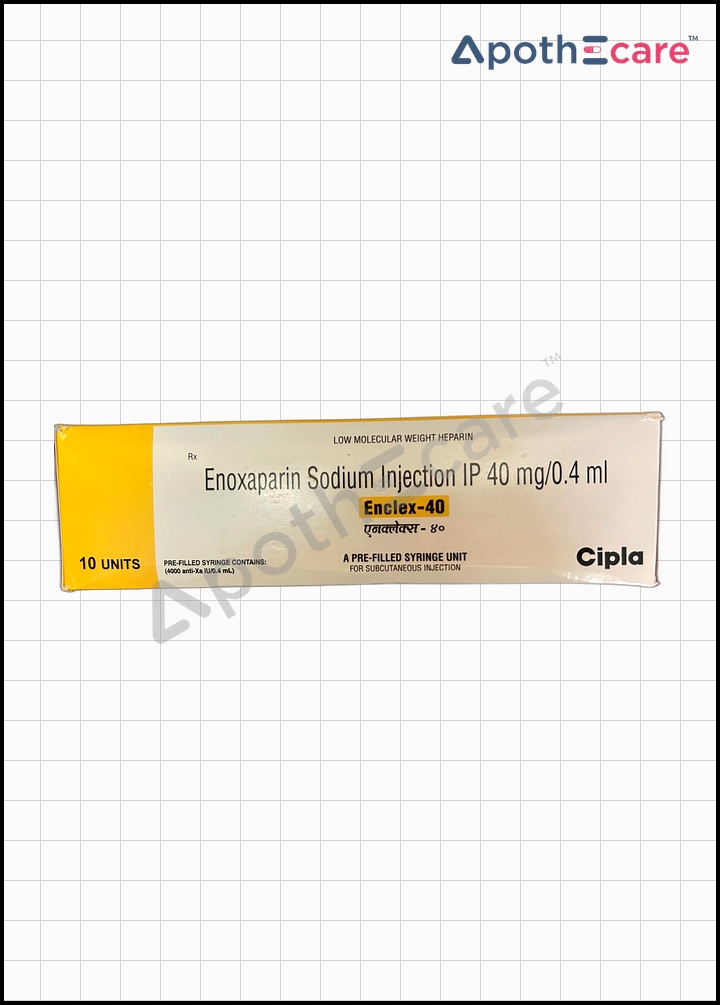 Enclex 40mg Injection, used as an anticoagulant to prevent and treat blood clots.