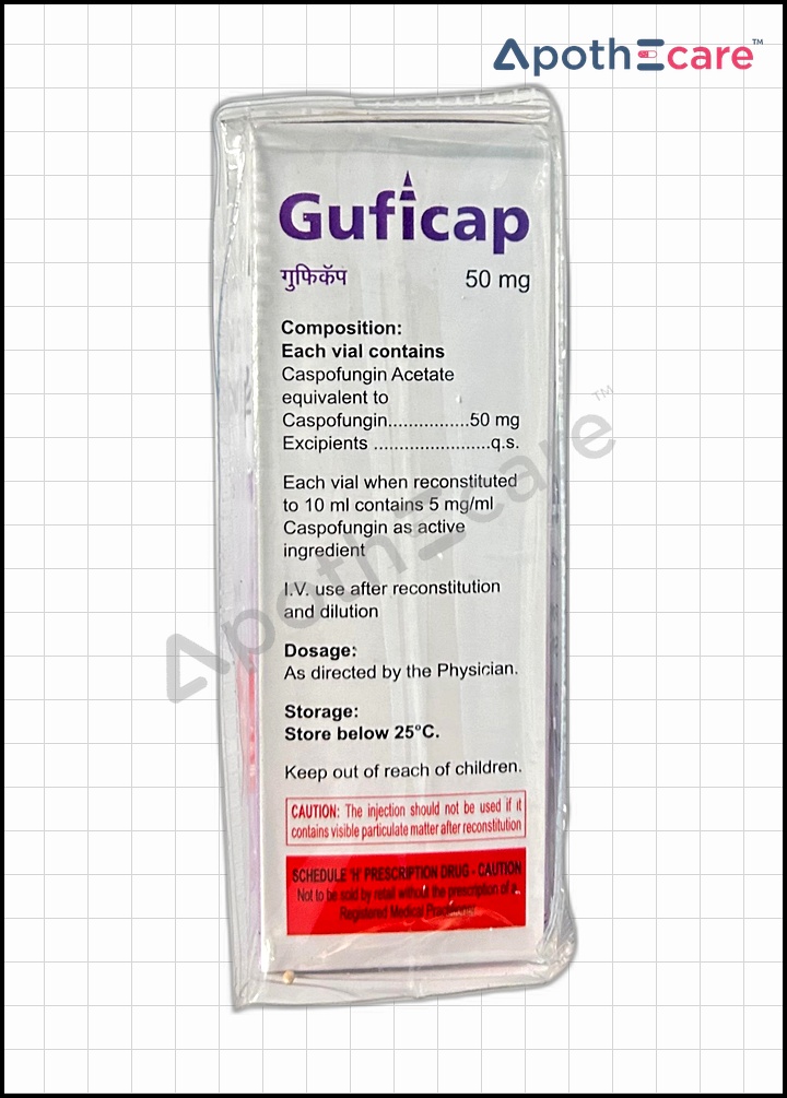 Guficap 50mg Injection, an antifungal medication used to treat severe fungal infections.