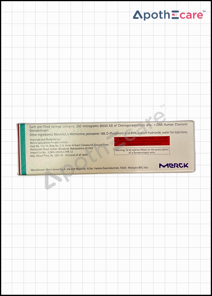 Ovitrelle 250mcg Injection, used in treating various fertility-related conditions.