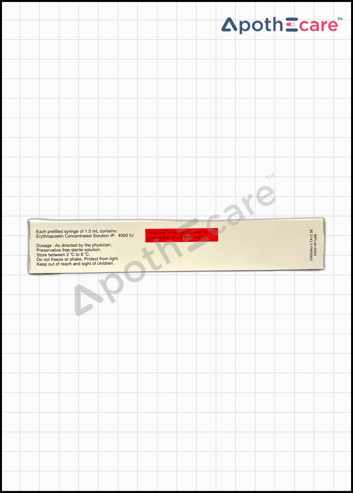 Epofit 4000IU Injection is used to treat anemia.