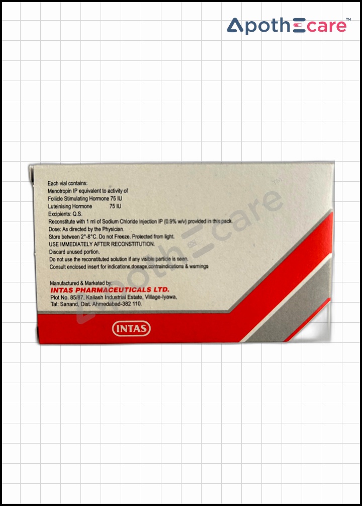 Menotas HP 75IU Injection is used for fertility treatment.
