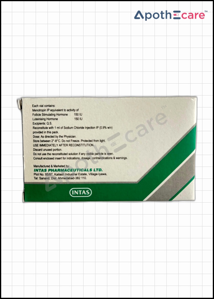 Menotas HP 150IU Injection is used for fertility treatment.