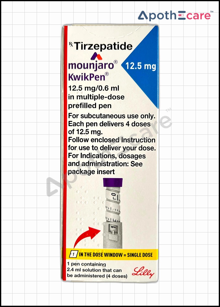 Mounjaro 12.5mg KwikPen is a dual GIP and GLP-1 receptor agonist used for type 2 diabetes management.