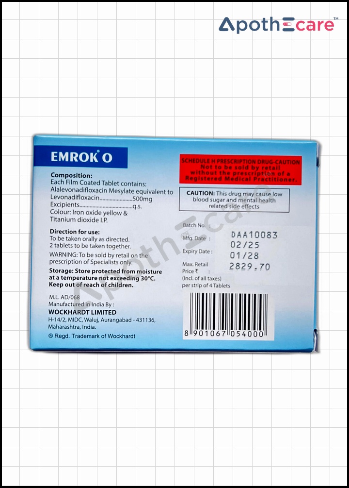 Emrok O Tablet is used to treat serious bacterial infections.