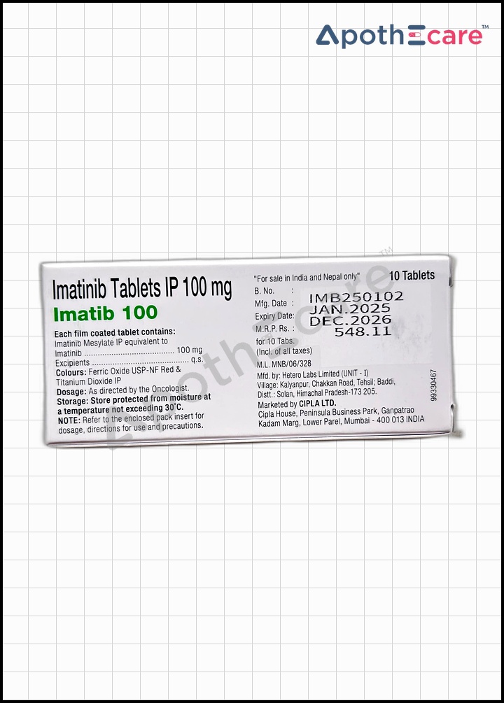 Imatib 100mg Tablet is used to treat a number of malignancies.