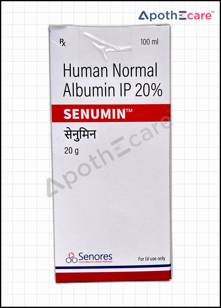 Senumin 20gm Injection is used to treat hypoalbuminemia.