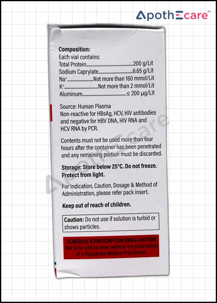 Senumin 20gm Injection is used to treat hypoalbuminemia.