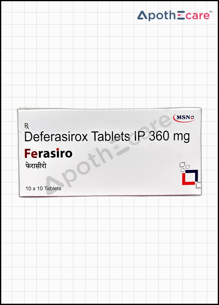 Ferasiro 360mg Tablet is used to treat  thalassemia, sickle cell anemia.