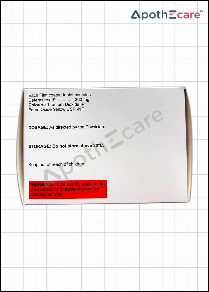 Ferasiro 360mg Tablet is used to treat  thalassemia, sickle cell anemia.