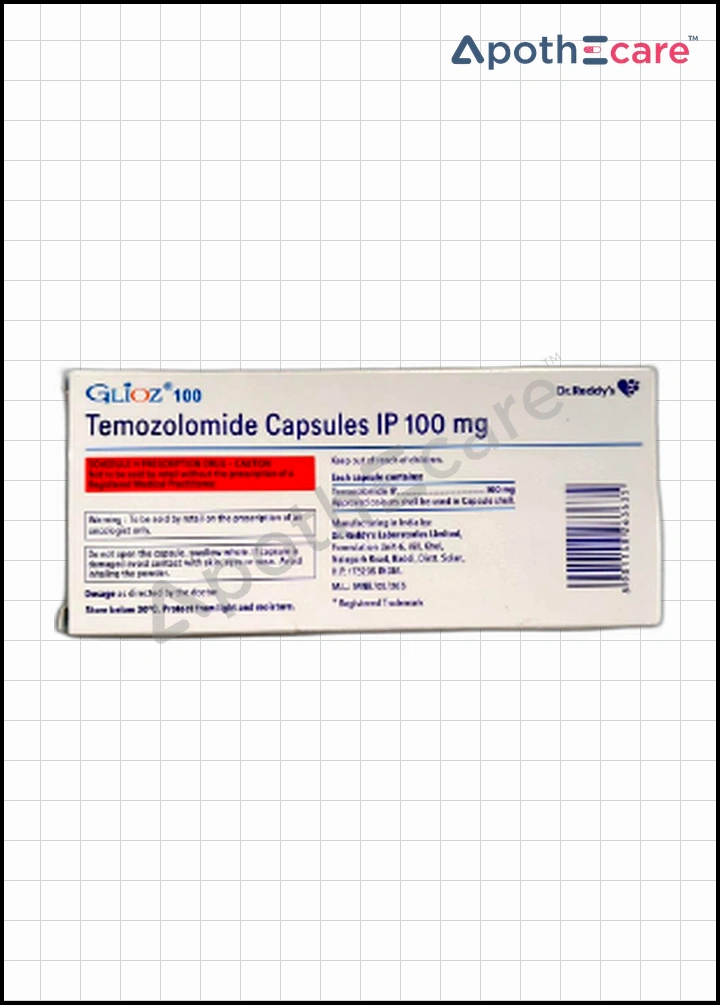 Glioz 100mg Capsule is used in the treatment of  brain cancer.