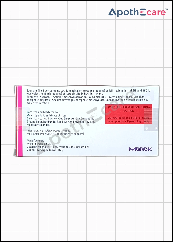 Pergoveris 900IU Injection is used to treat women with infertility.