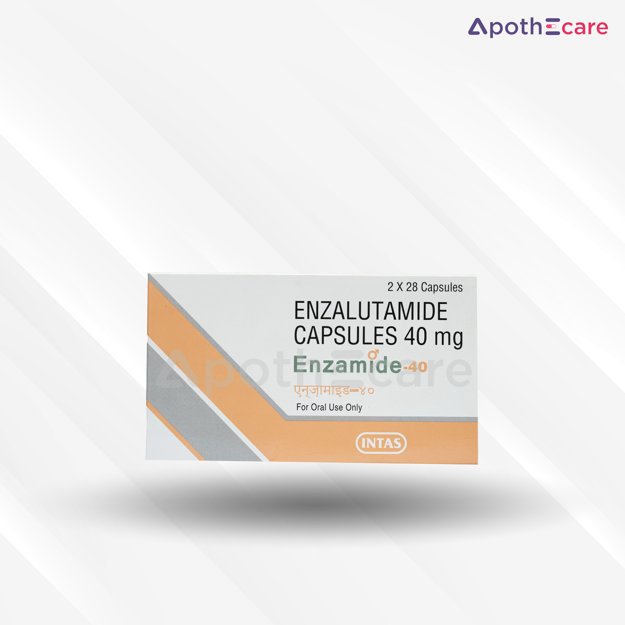 Enzamide 40mg strip, a medication for treating prostate cancer.