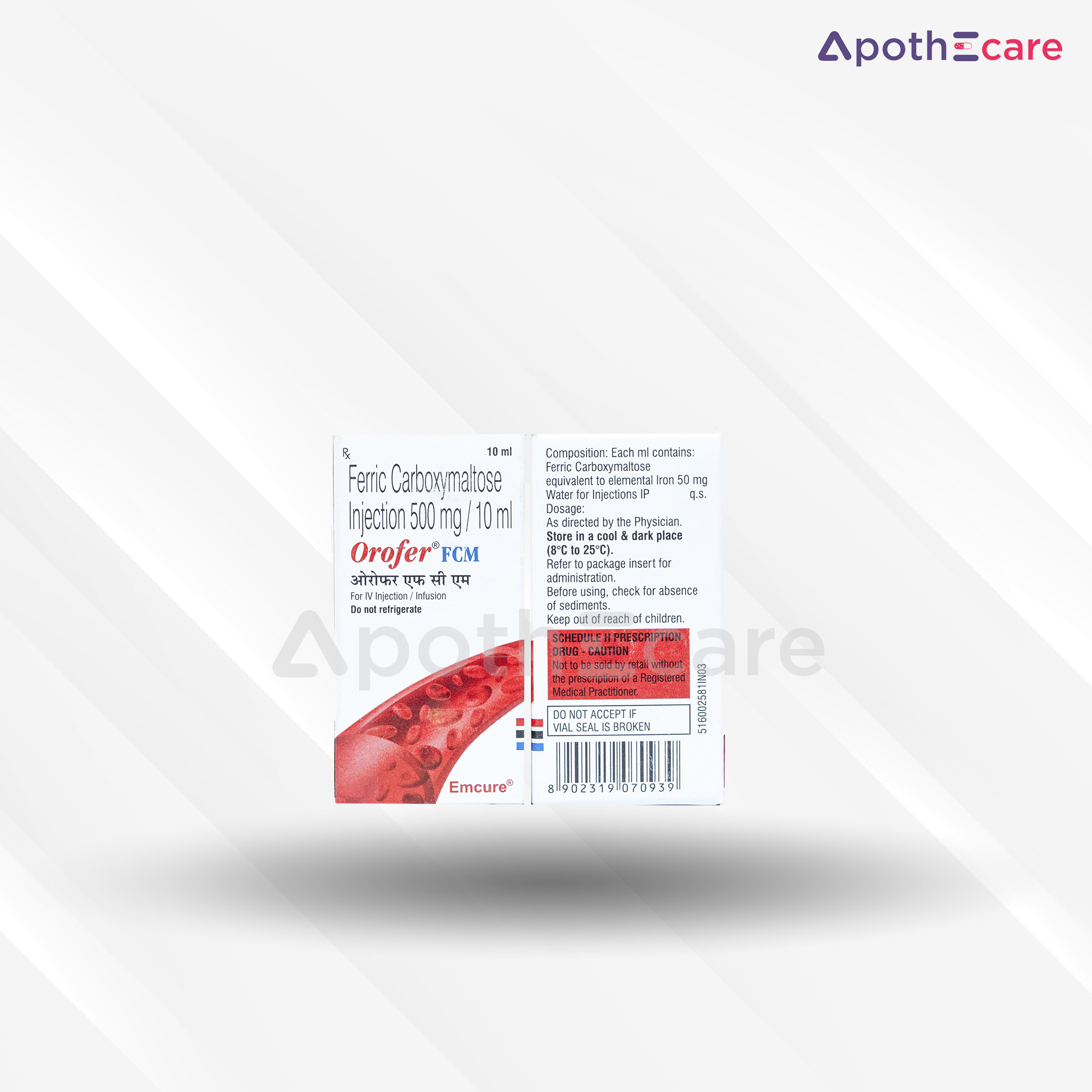 Orofer 500mg Injection, is used to treat iron-deficiency anemia in adults and children