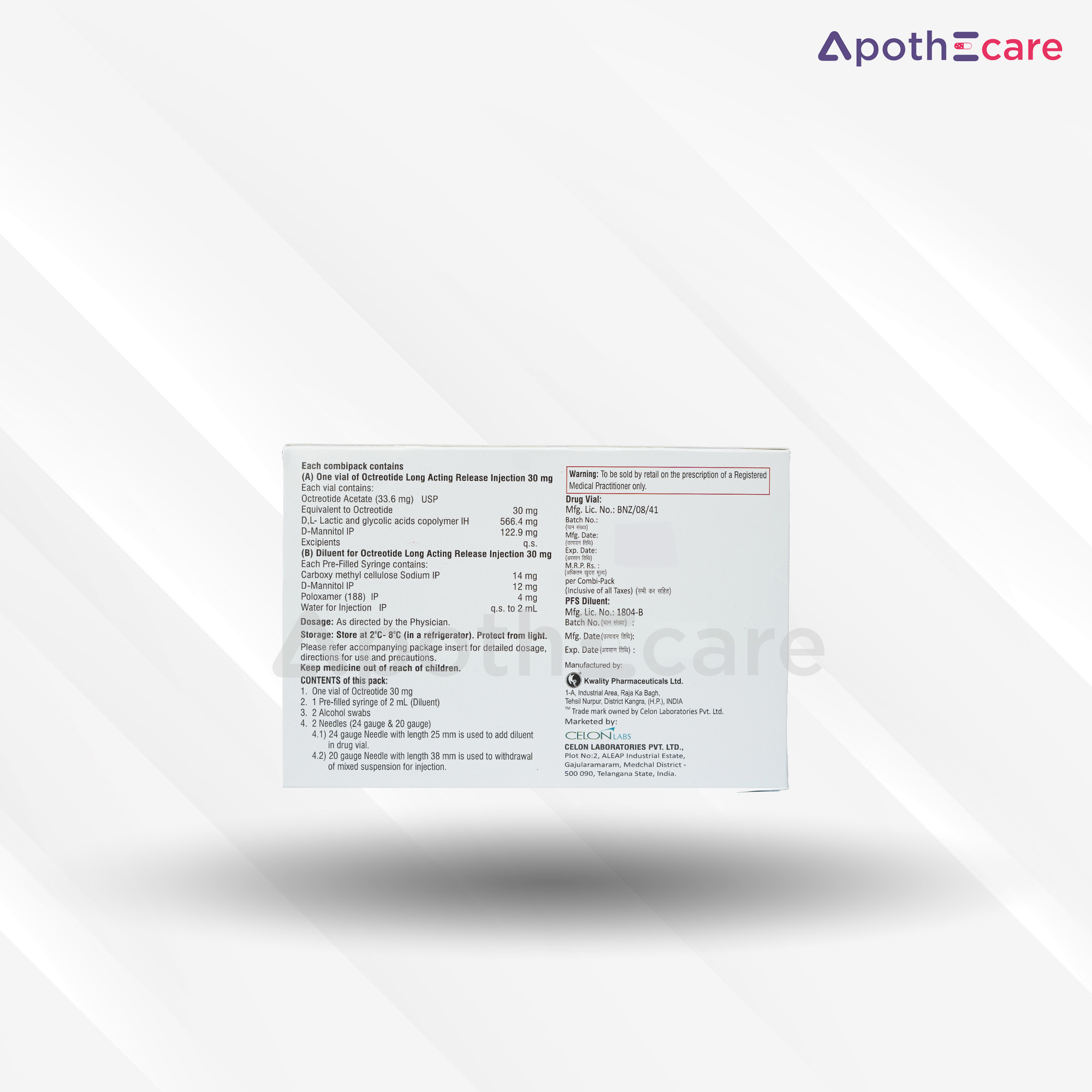 Celostatin 30mg Injection, reduce the amount of growth hormone produced by people with acromegaly
