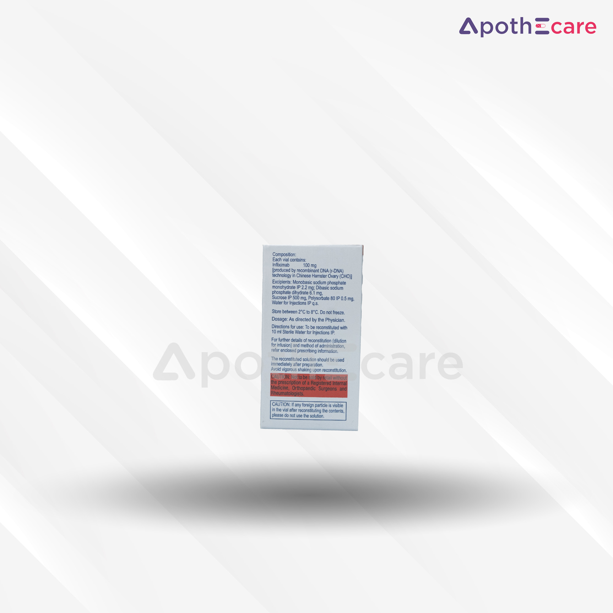 Infimab 100mg vial, used in the treatment of inflammatory conditions.