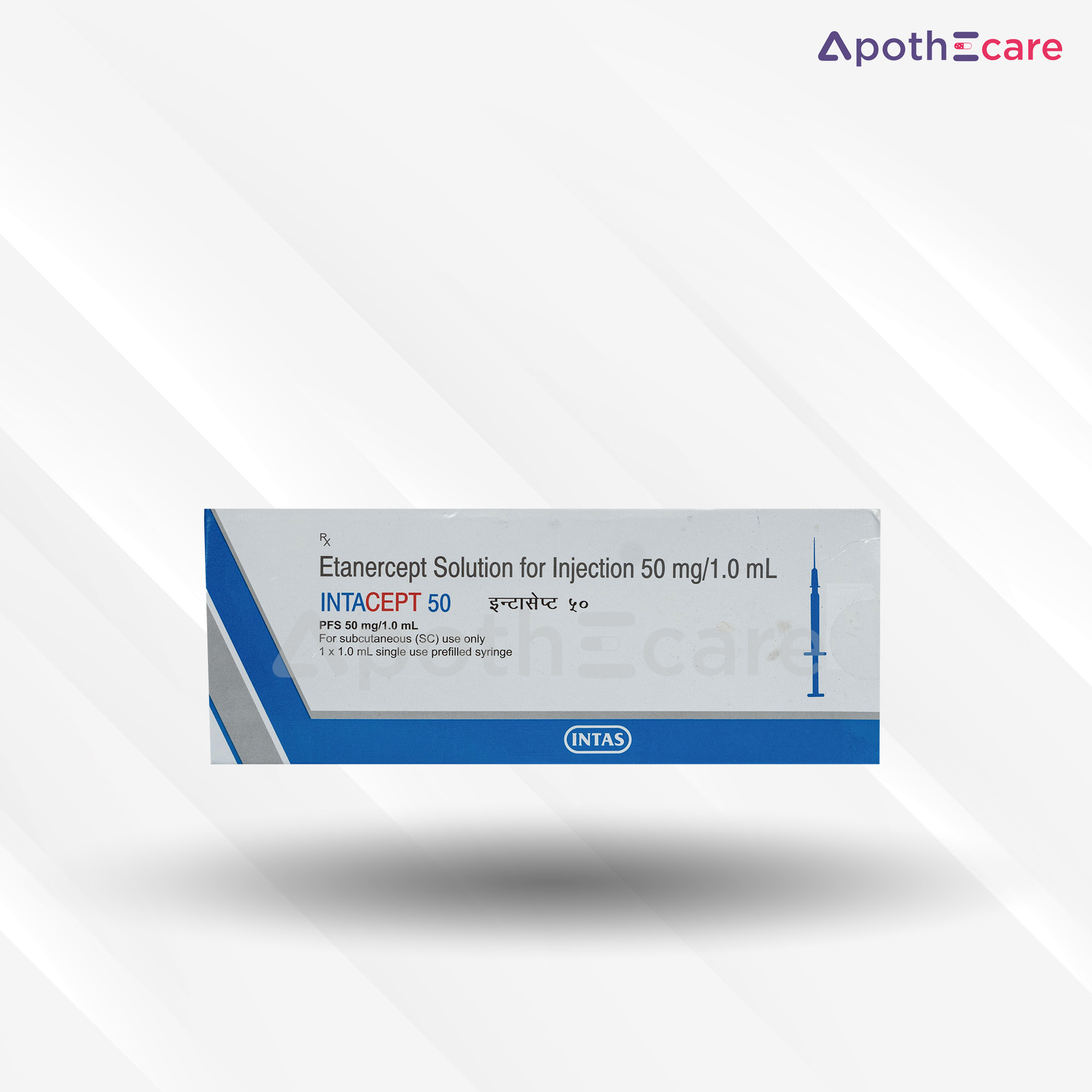 Intacept 50mg Injection, a medication used for autoimmune diseases and inflammation management.