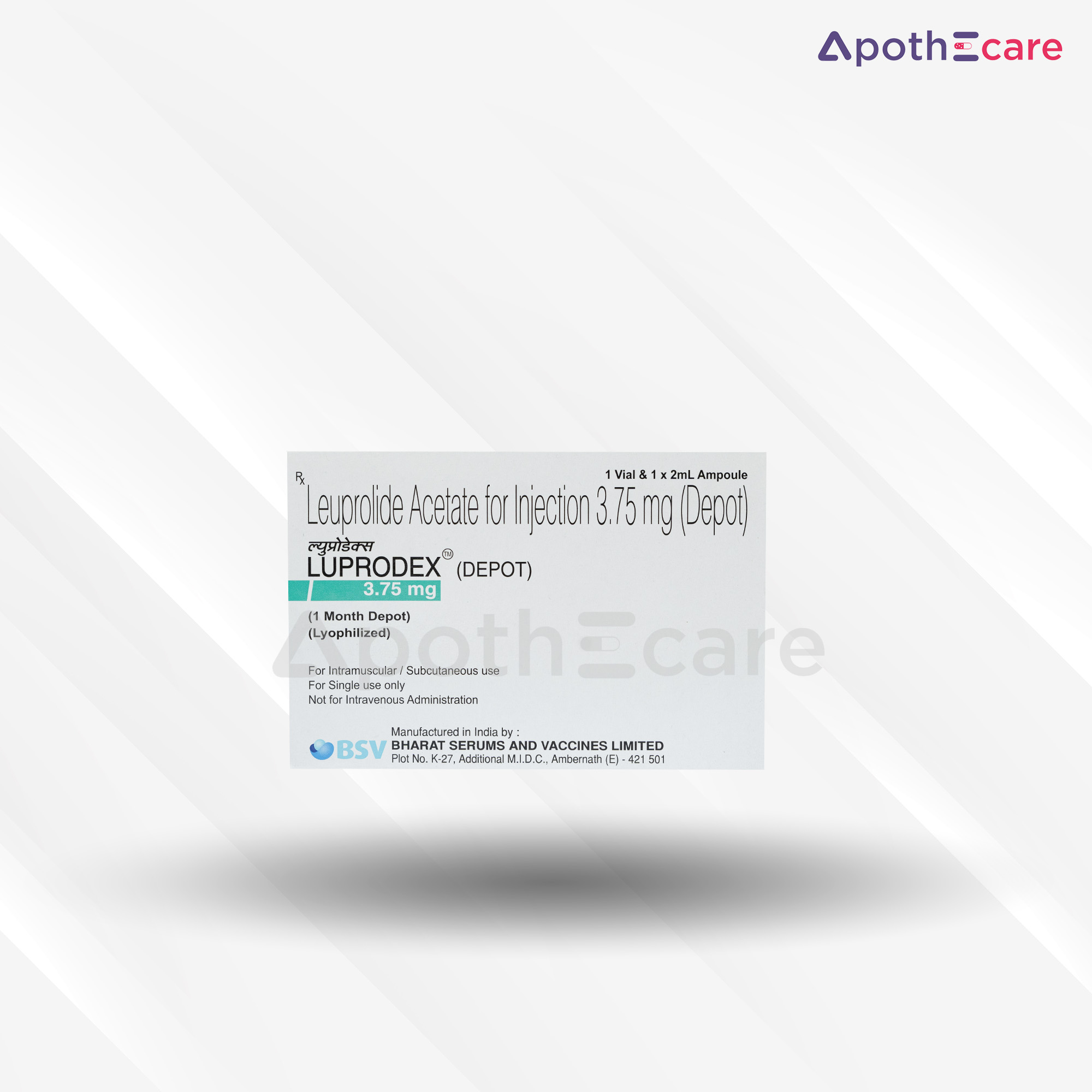 Luprodex 3.75mg pre-filled syringe, a hormone therapy for cancer treatment.