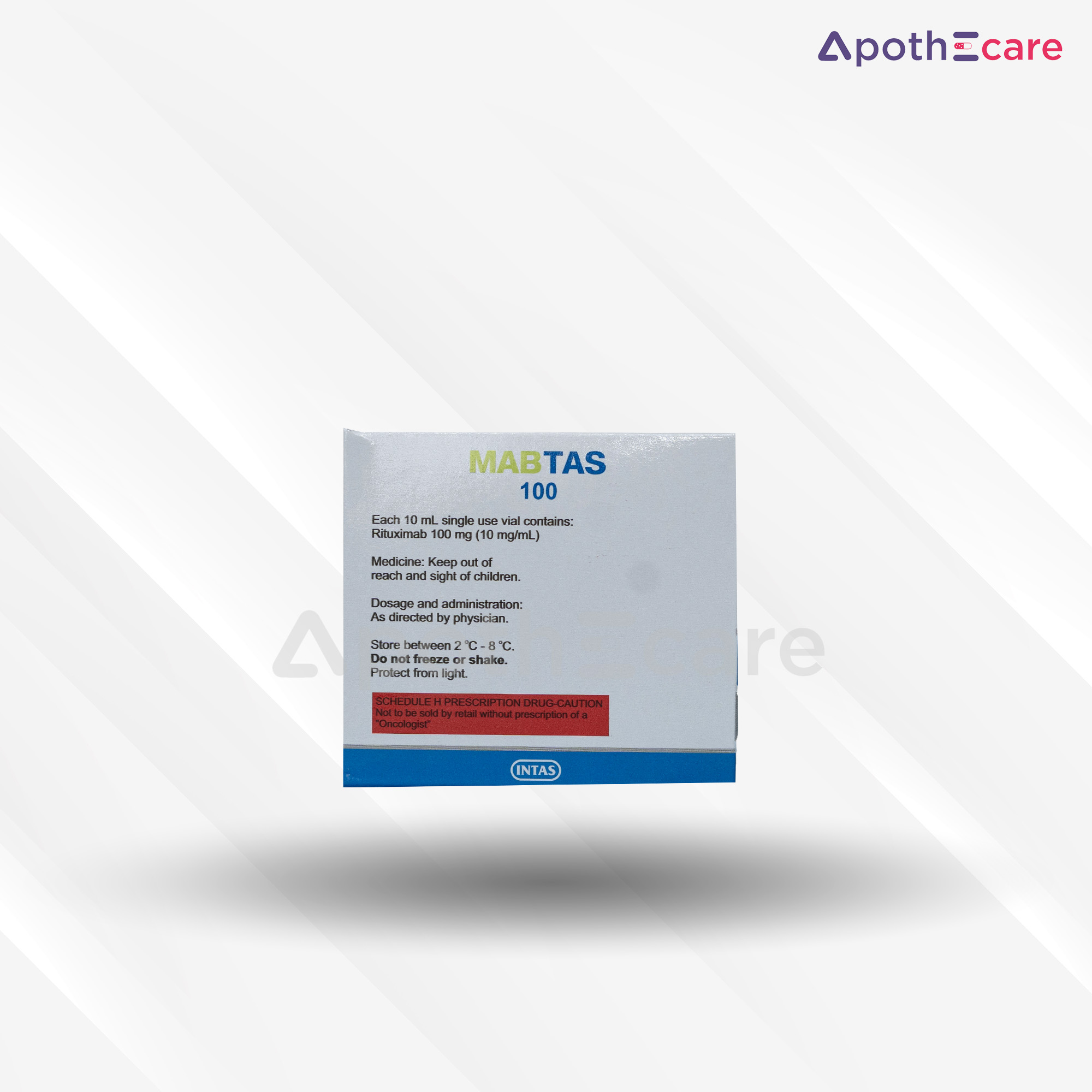 Mabtas 100mg injection 100ml, used for cancer treatment.