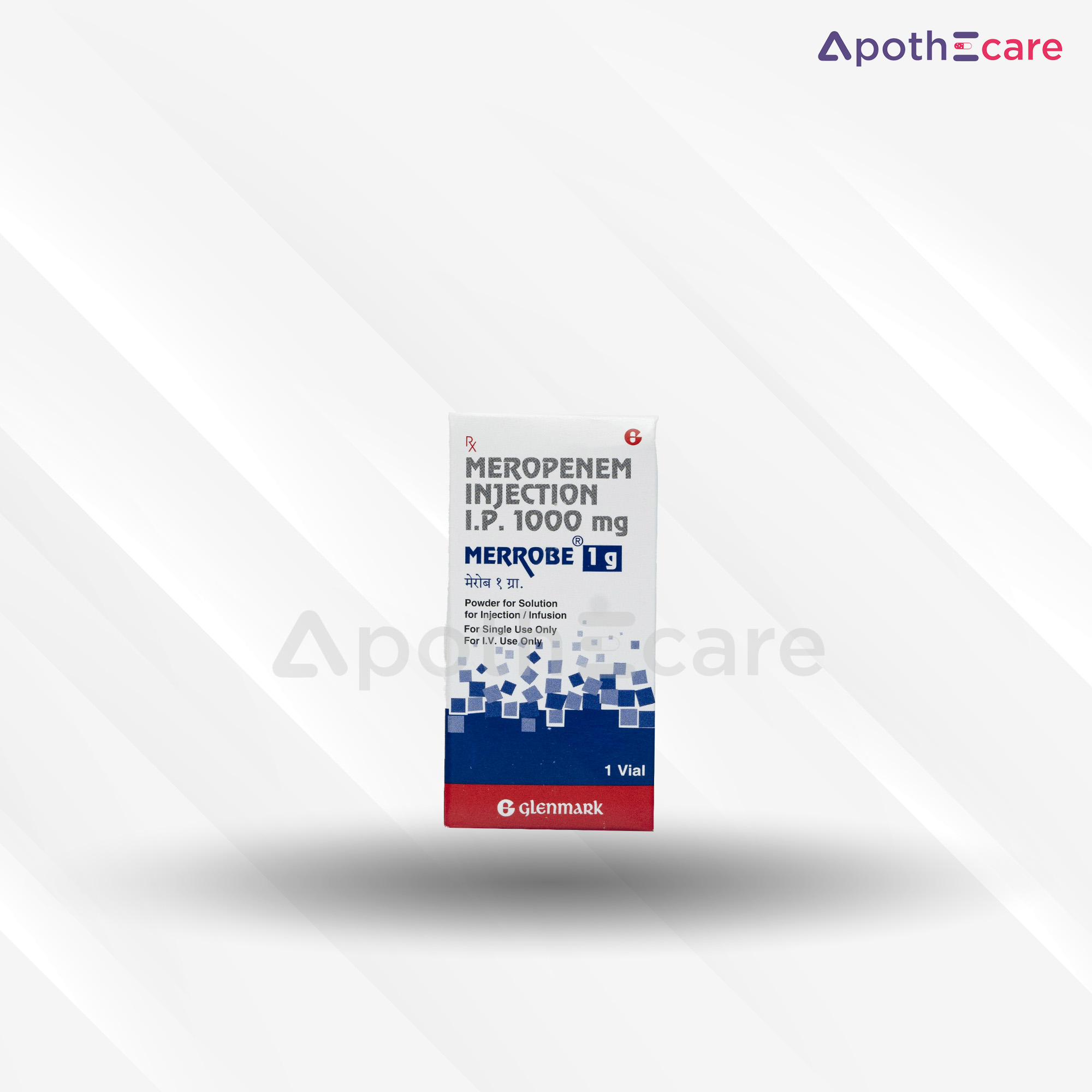 Merrobe 1gm Injection, used for treating bacterial infections.