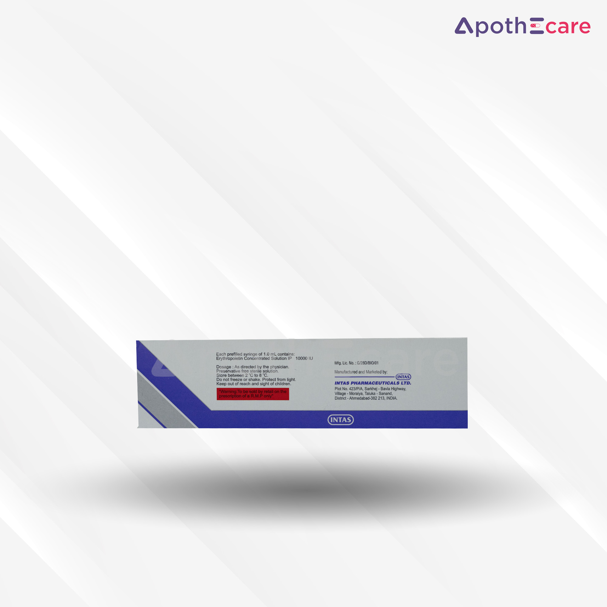 Renocel 10000IU Injection, is used to treat anemia from HIV treatment, cancer chemotherapy