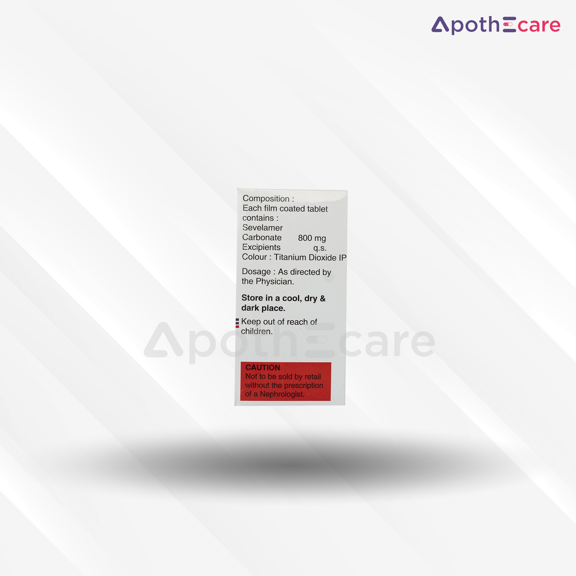 Sevcar 800mg, a drug used for treating specific liver conditions.