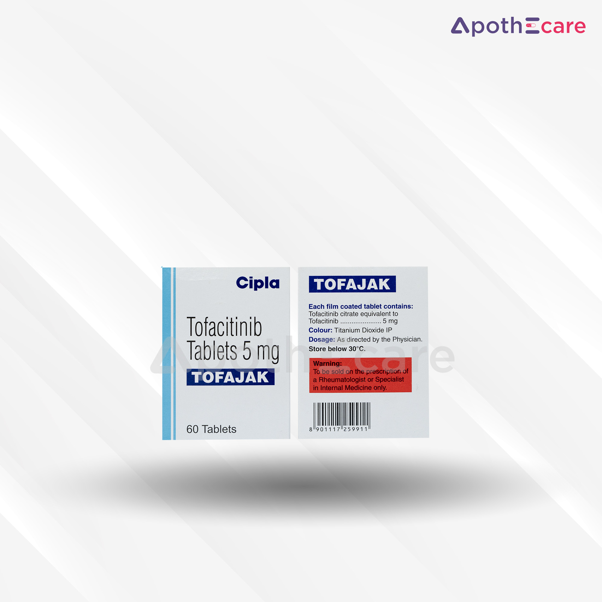 Tofajak 5mg Tablet, used for treating certain autoimmune diseases such as Rheumatoid Arthritis, Psoriatic Arthritis, Ulcerative Colitis.