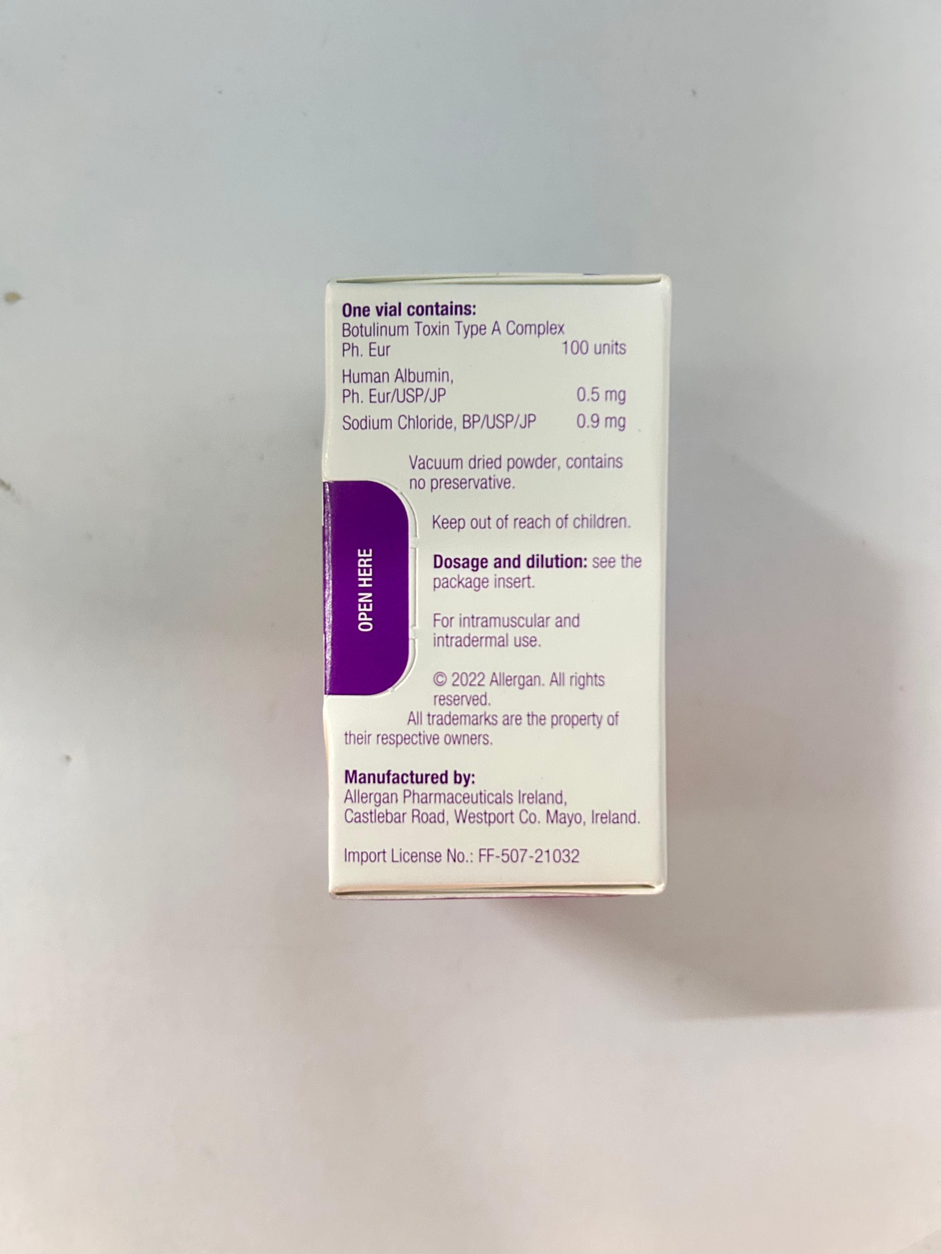 Botox 100 IU Injection, It is widely used for both medical and cosmetic purposes.