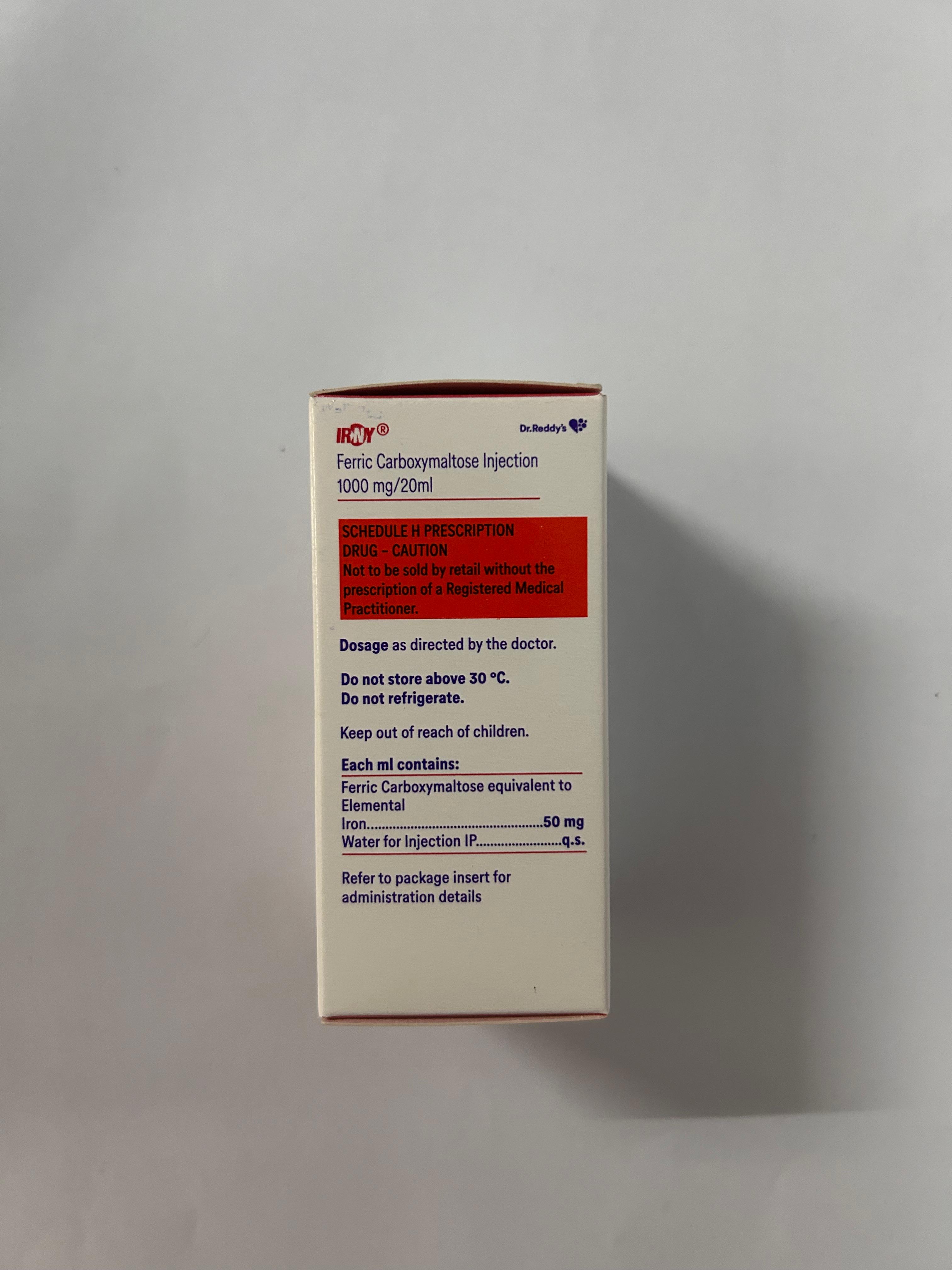 IRNY 1000mg Injection, is used to treat iron-deficiency anemia