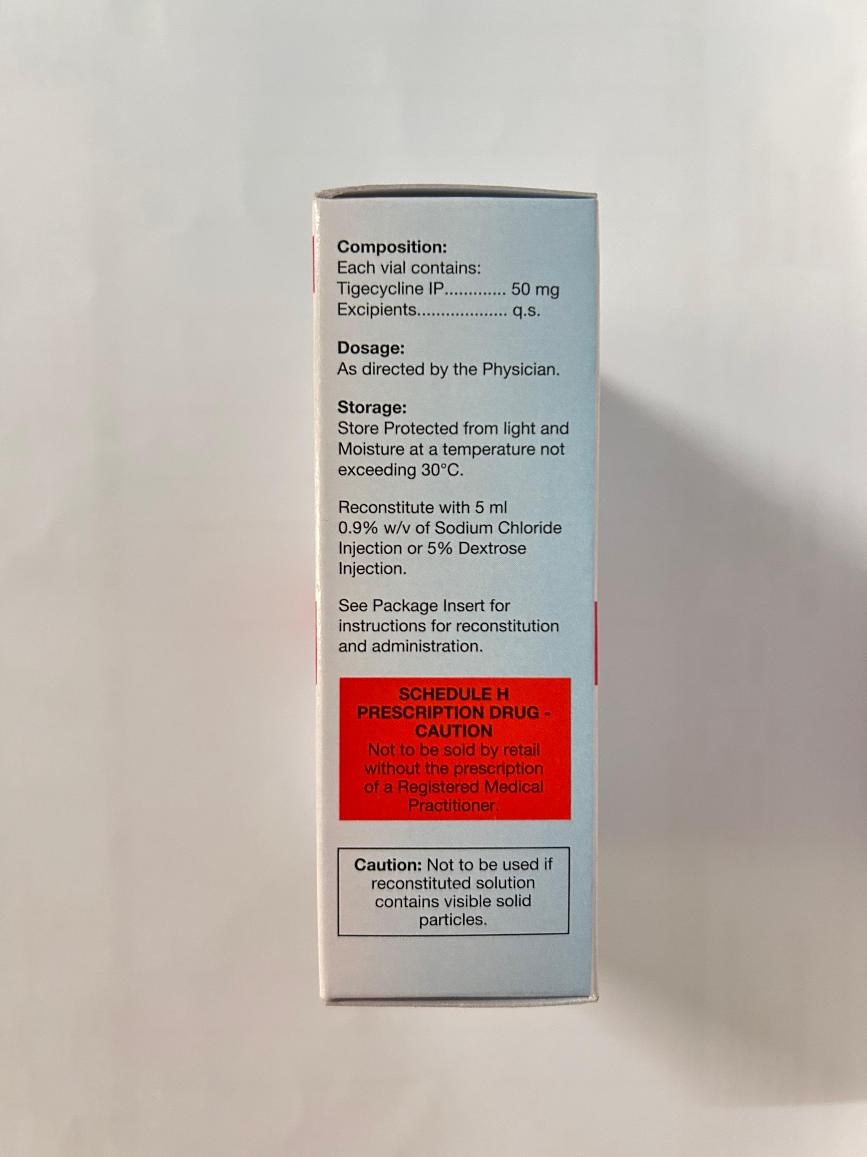 Tygaray 50mg Injection, used to treat bacterial infection.