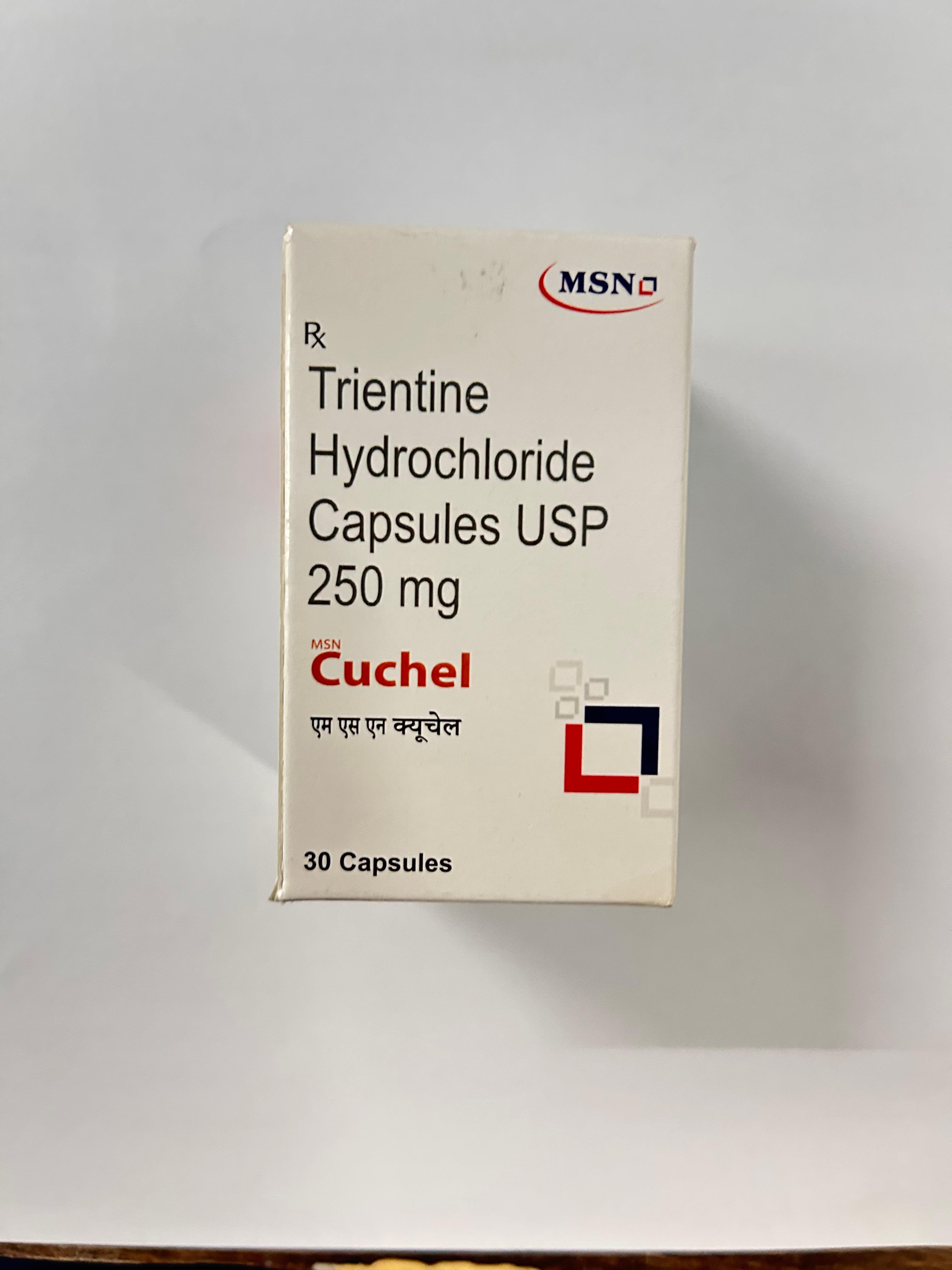 Cuchel 250mg Capsule, a copper-chelating agent used to treat Wilson's disease.