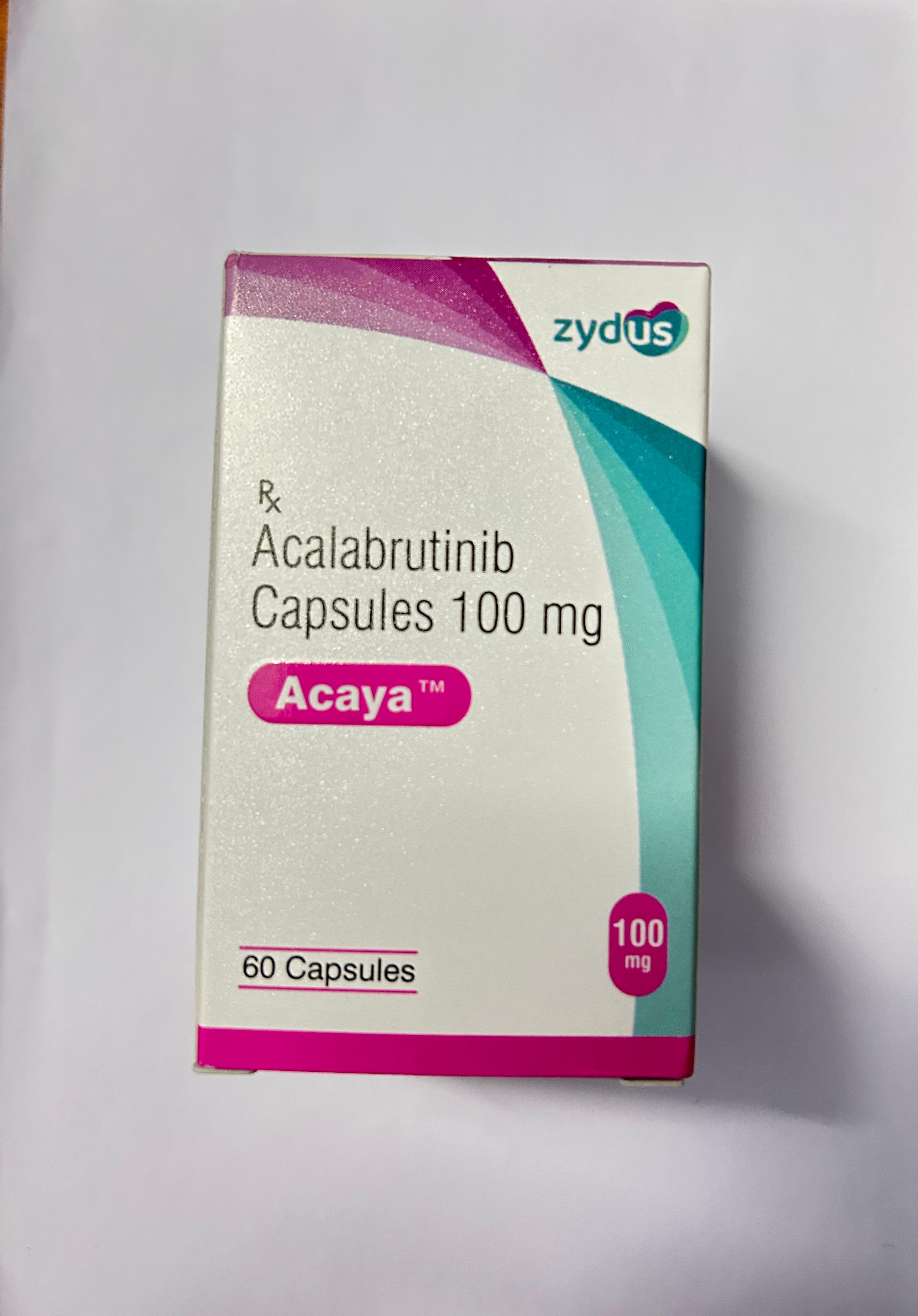 Acaya 100mg capsule contains Acalabrutinib, it is mainly used for the treatment of blood cancer.