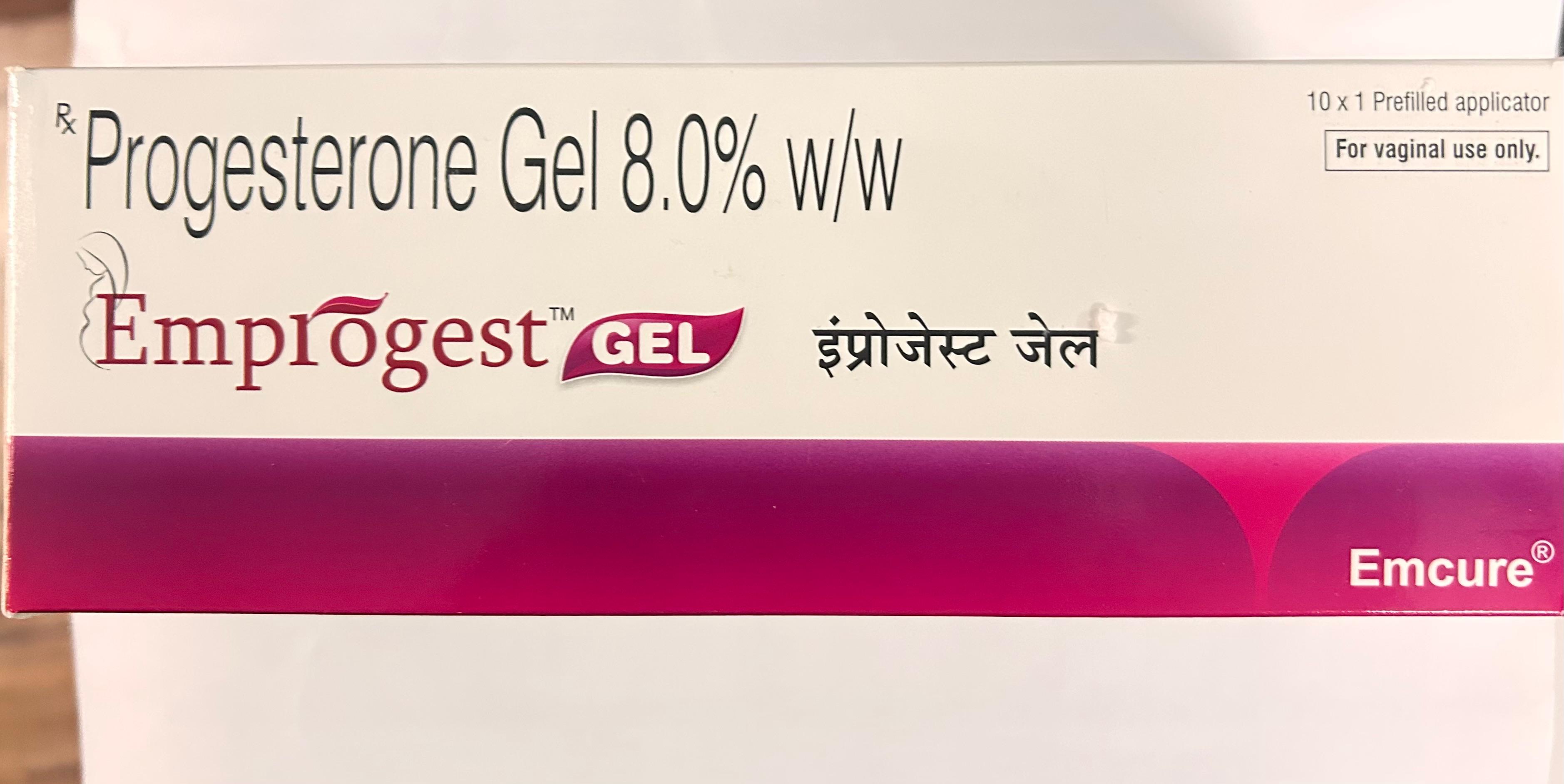 Emprogest 8% Vaginal Gel, a hormone essential for regulating ovulation and maintaining pregnancy.