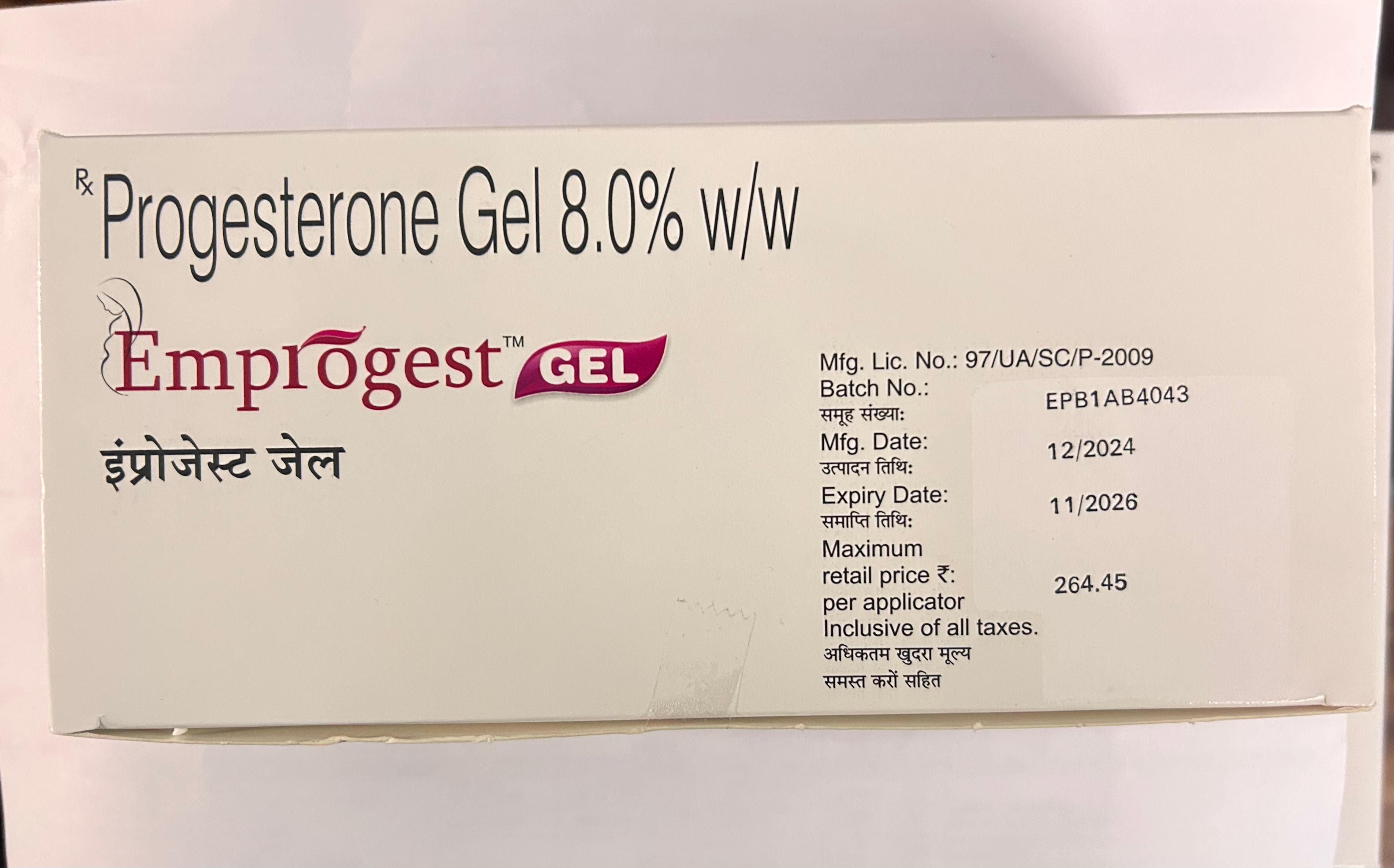 Emprogest 8% Vaginal Gel, a hormone essential for regulating ovulation and maintaining pregnancy.