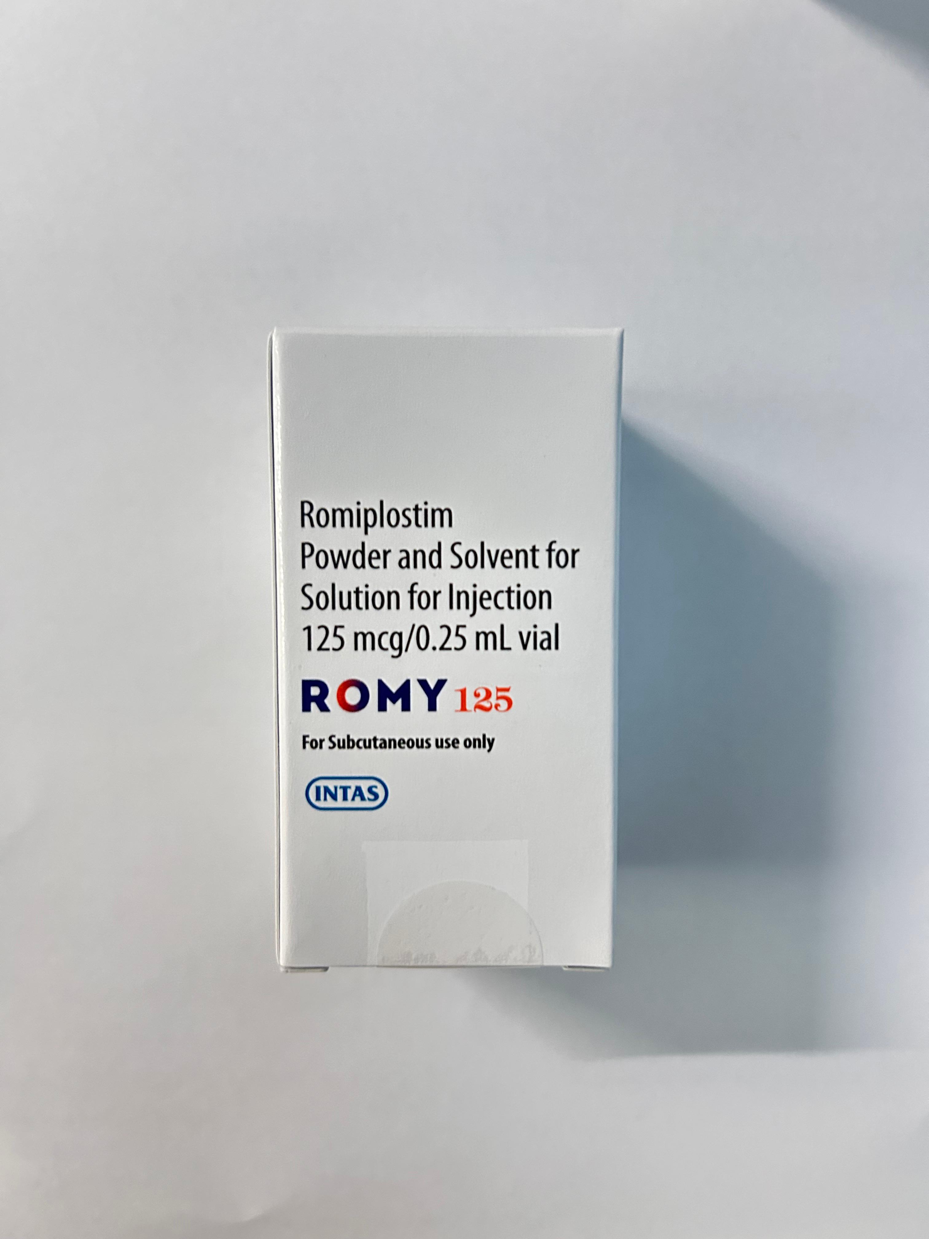 Romy 125mcg Injection, used primarily to treat thrombocytopenia and thrombocytopenic purpura