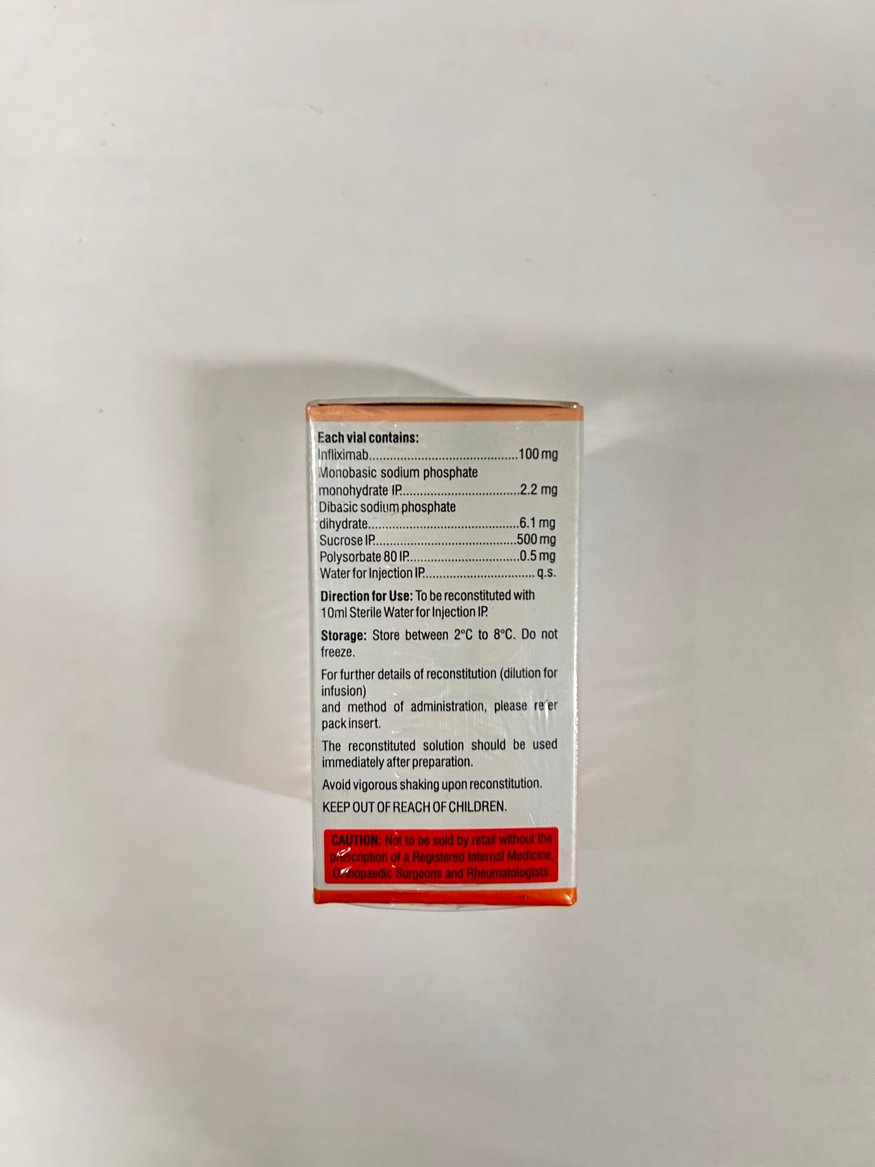 Inflixirel 100mg Injection is used to treat inflammatory diseases.