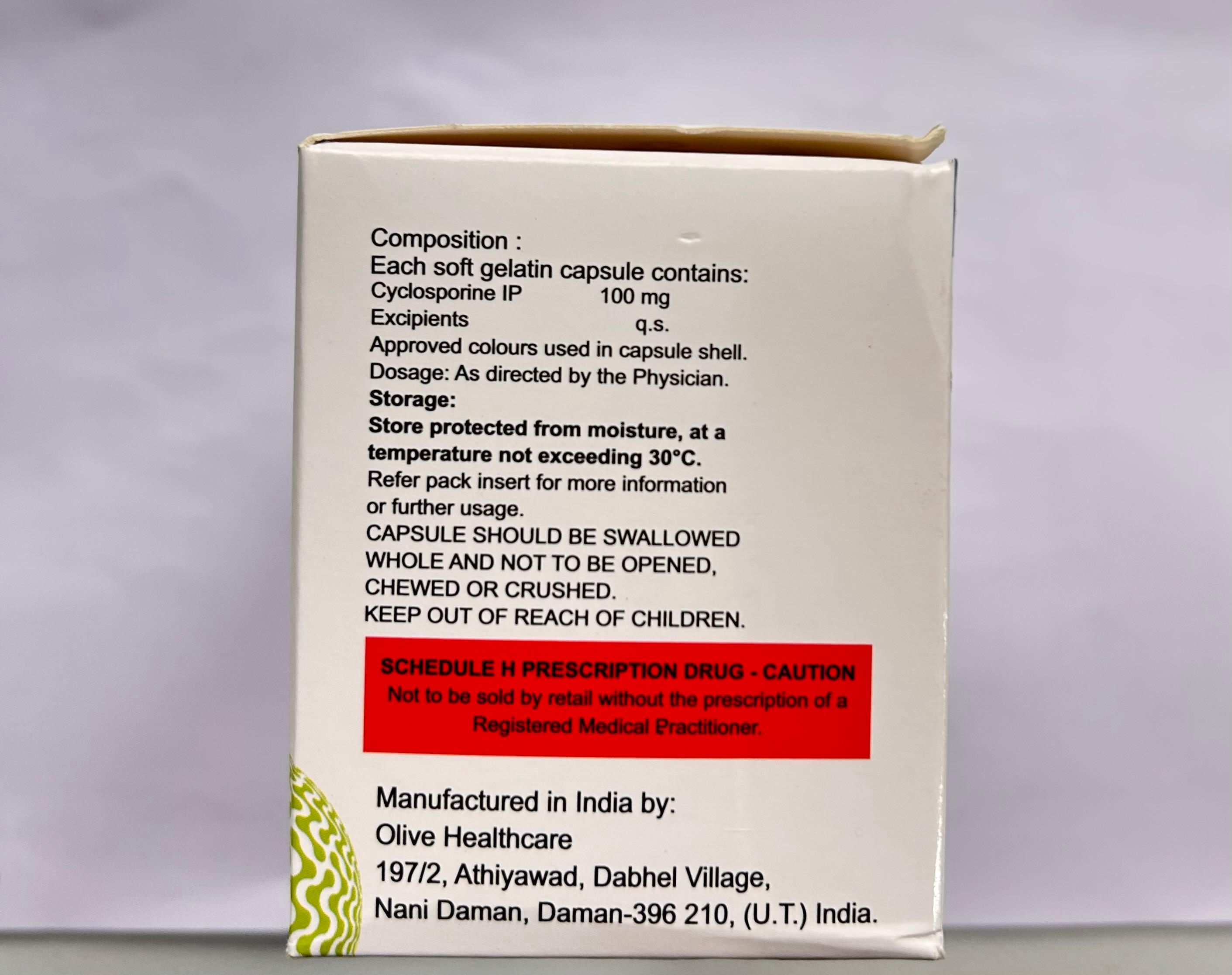 Cyclophil ME 100mg Capsule is used to prevent organ rejection in transplant patients