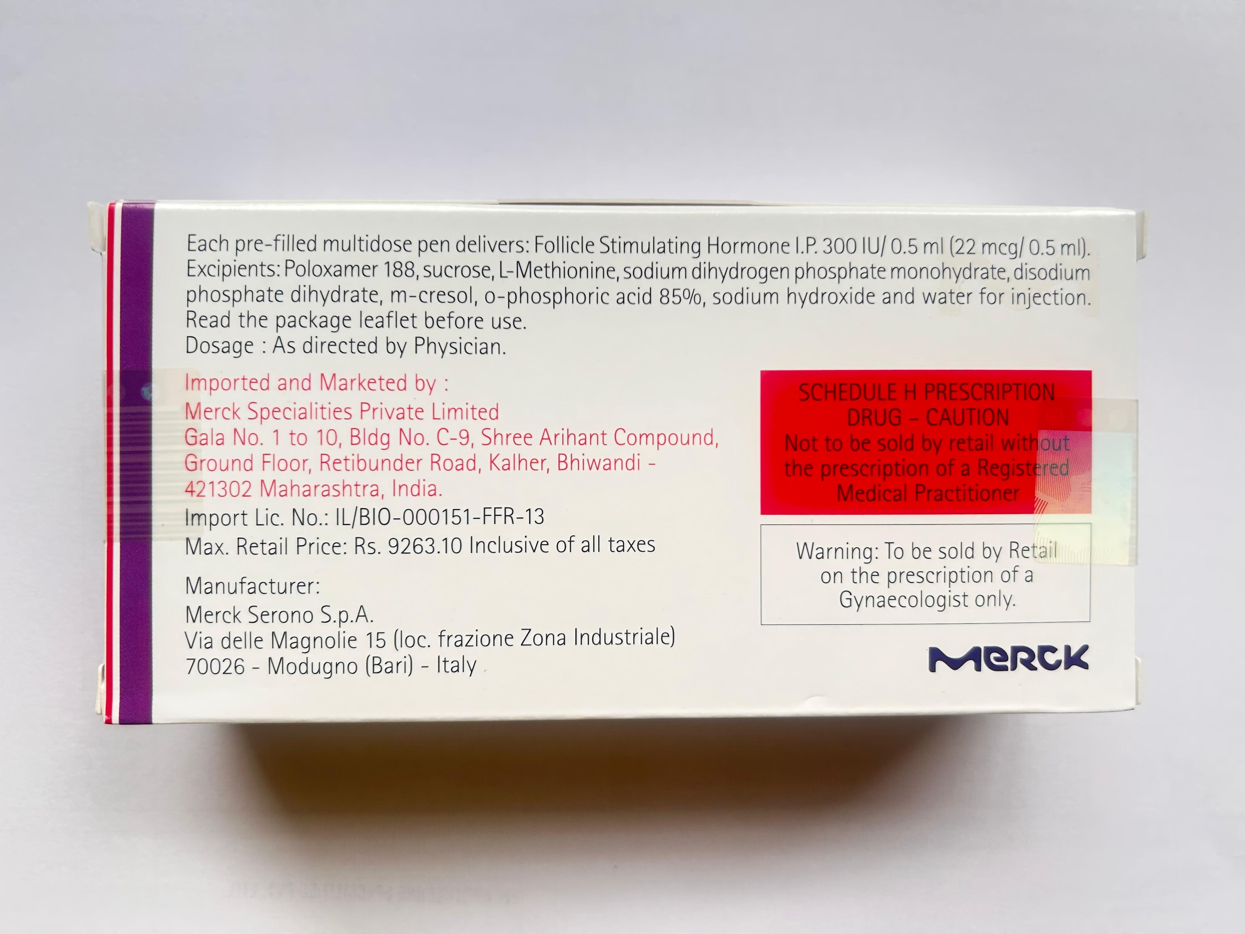 Gonal-F 300IU Injection is used for fertility treatment.