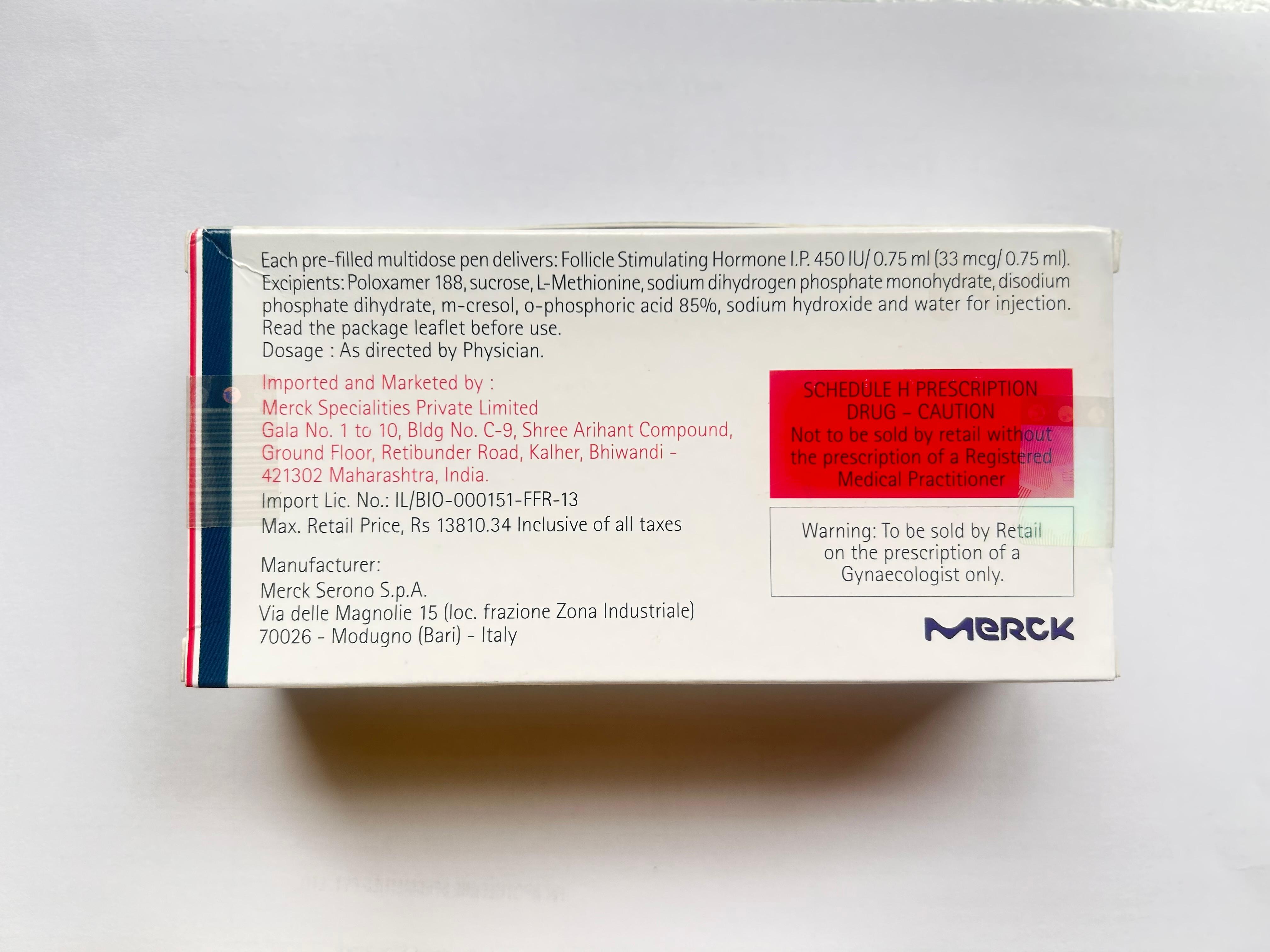 Gonal-F 450IU Injection is used for fertility treatment.